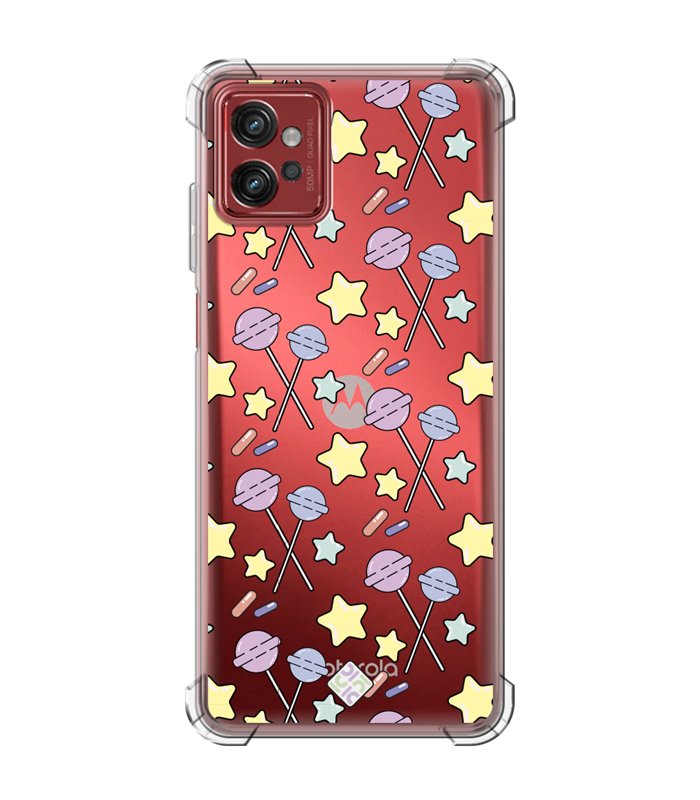 Funda Antigolpe [ Motorola Moto G32 ] Dibujo Auténtico [ Chupachups ] Esquina Reforzada Silicona 1.5mm Transparente