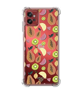 Funda Antigolpe [ Motorola Moto G32 ] Dibujo Auténtico [ Frutas- Papaya, Sandía, Kiwis y Limones ] Esquina Reforzada 