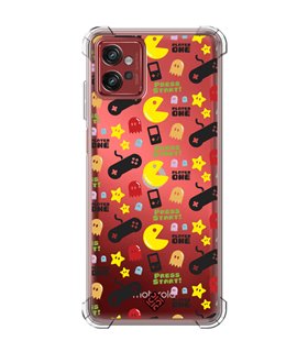 Funda Antigolpe [ Motorola Moto G32 ] Dibujo Auténtico [ Comecocos ] Esquina Reforzada Silicona 1.5mm Transparente