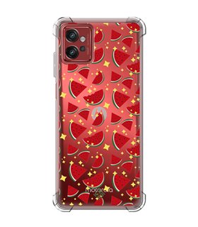 Funda Antigolpe [ Motorola Moto G32 ] Dibujo Auténtico [ Sandía ] Esquina Reforzada Silicona 1.5mm Transparente