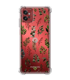 Funda Antigolpe [ Motorola Moto G32 ] Dibujo Botánico [ Hojas Ramas Verdes - Follaje Botánico ] Esquina Reforzada 1.5mm