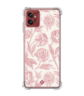 Funda Antigolpe [ Motorola Moto G32 ] Dibujo Botánico [ Flores Rosa Pastel ] Esquina Reforzada Silicona 1.5mm