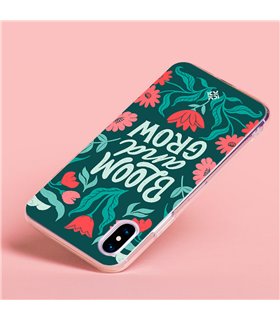 Funda Antigolpe [ Motorola Moto G32 ] Dibujo Frases Guays [ Flores Bloom and Grow ] Esquina Reforzada Silicona 1.5mm