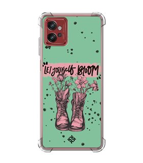 Funda Antigolpe [ Motorola Moto G32 ] Dibujo Frases Guays [ Botas Let Yourself Bloom ] Esquina Reforzada Silicona