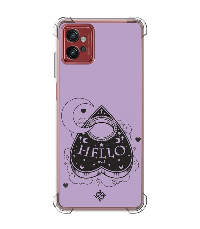 Funda Antigolpe [ Motorola Moto G32 ] Dibujo Gotico [ Dieza de la Ouija - Hello ] Esquina Reforzada Silicona 1.5mm