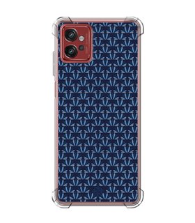 Funda Antigolpe [ Motorola Moto G32 ] Dibujo Japones [ Patron Abstracto Loto Azul ] Esquina Reforzada Silicona 1.5mm