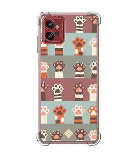 Funda Antigolpe [ Motorola Moto G32 ] Dibujo Mascotas [ Zarpas de Gatos ] Esquina Reforzada Silicona 1.5mm Transparente