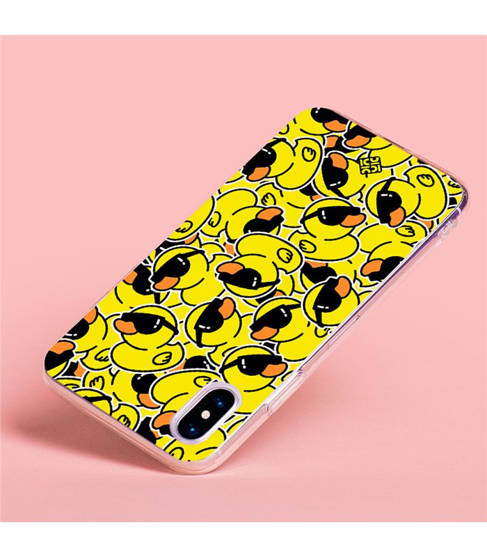 Funda Antigolpe [ Motorola Moto G32 ] Dibujo Mascotas [ Pegatinas Patito Cool ] Esquina Reforzada Silicona 1.5 Transparente