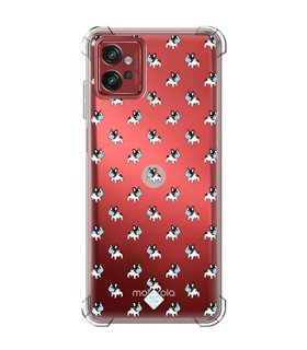 Funda Antigolpe [ Motorola Moto G32 ] Dibujo Mascotas [ Bulldog Frances con Mascarilla ] Esquina Reforzada Silicona 1.5mm 