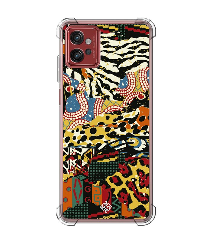 Funda Antigolpe [ Motorola Moto G32 ] Dibujo Tendencias [ Pieles de Animales y Telas ] Esquina Reforzada Silicona 