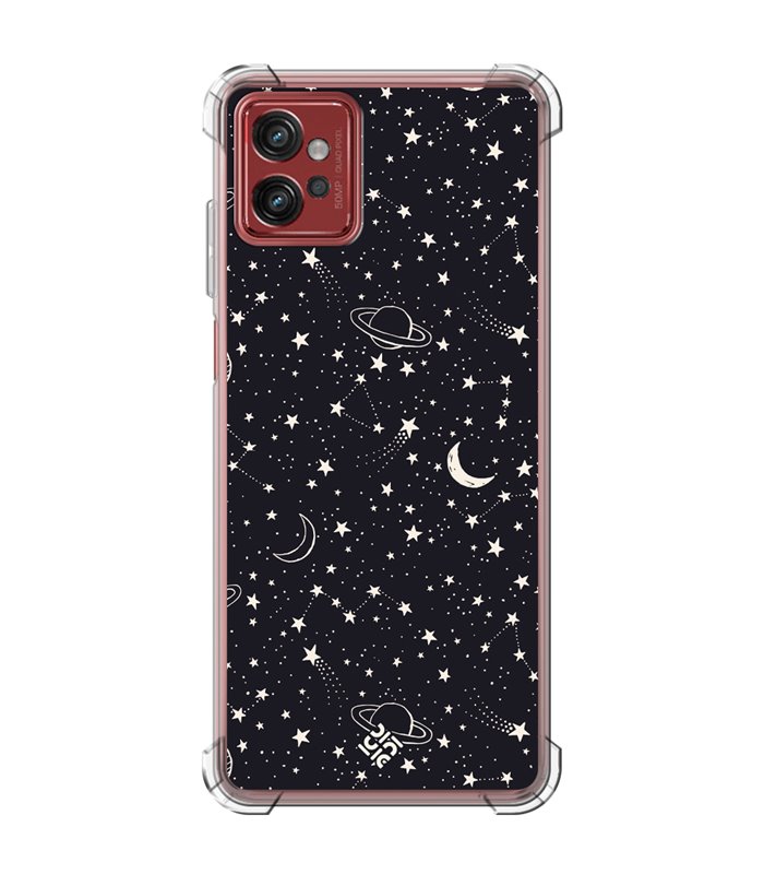 Funda Antigolpe [ Motorola Moto G32 ] Dibujo Tendencias [ Fondo Estrellado con Planetas ] Esquina Reforzada Silicona 1.5mm