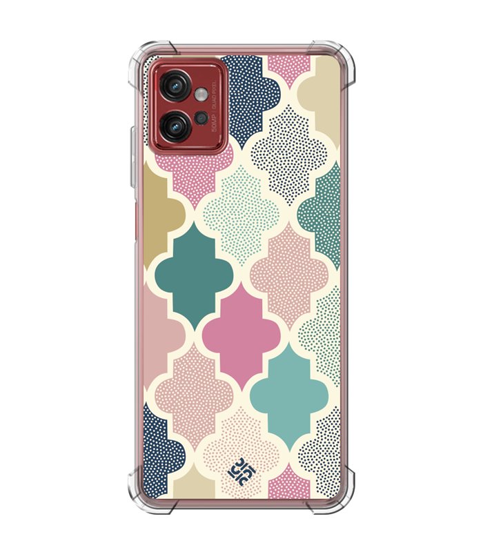 Funda Antigolpe [ Motorola Moto G32 ] Dibujo Tendencias [ Diseño Azulejos de Colores ] Esquina Reforzada Silicona 1.5mm