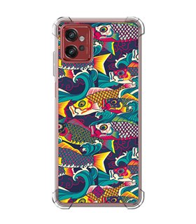 Funda Antigolpe [ Motorola Moto G32 ] Dibujo Auténtico [ Serpentina de Carpas Koinobori, Mangas de Viento ] Esquina