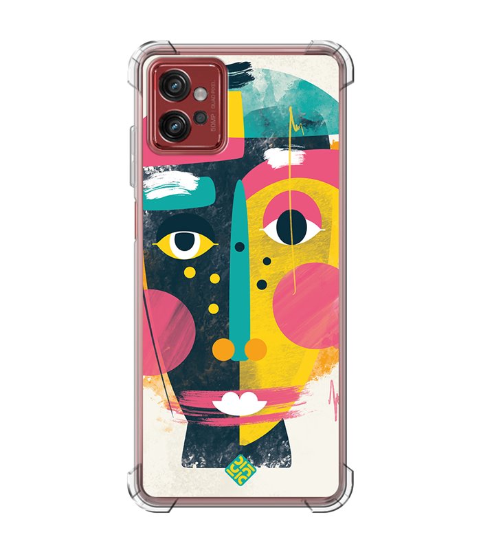 Funda Antigolpe [ Motorola Moto G32 ] Dibujo Auténtico [ Ilustración de Arte de Pared Abstracción de Retrato Facial ] 