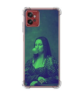 Funda Antigolpe [ Motorola Moto G32 ] Dibujo Auténtico [ Mona Lisa Moderna ] Esquina Reforzada Silicona 1.5mm Transparente