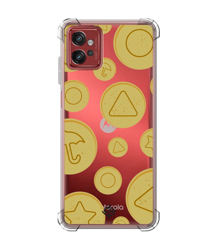 Funda Antigolpe [ Motorola Moto G32 ] Squid Game [Galletas Dalgona Candy] Esquina Reforzada Silicona 1.5mm Transparente