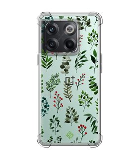Funda Antigolpe [ OnePlus 10T ] Dibujo Botánico [ Hojas Ramas Verdes - Follaje Botánico ] Esquina Reforzada 1.5mm