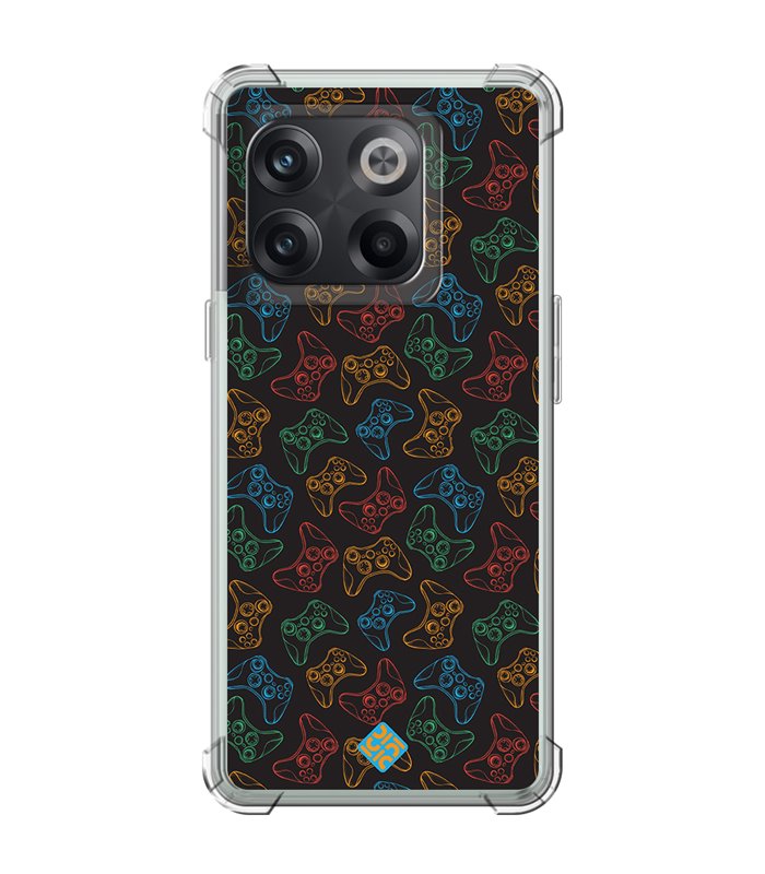 Funda Antigolpe [ OnePlus 10T ] Dibujo Gamers [ Mandos Xbox ] Esquina Reforzada Silicona 1.5mm Transparente