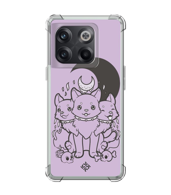 Funda Antigolpe [ OnePlus 10T ] Dibujo Gotico [ Cute Cancerbero ] Esquina Reforzada Silicona 1.5mm Transparente