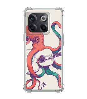 Funda Antigolpe [ OnePlus 10T ] Diseño Música [ Pulpo Tocando la Guitarra ] Esquina Reforzada Silicona 1.5mm