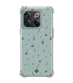Funda Antigolpe [ OnePlus 10T ] Diseño Música [ Collage Instrumentos Musicales ] Esquina Reforzada Silicona