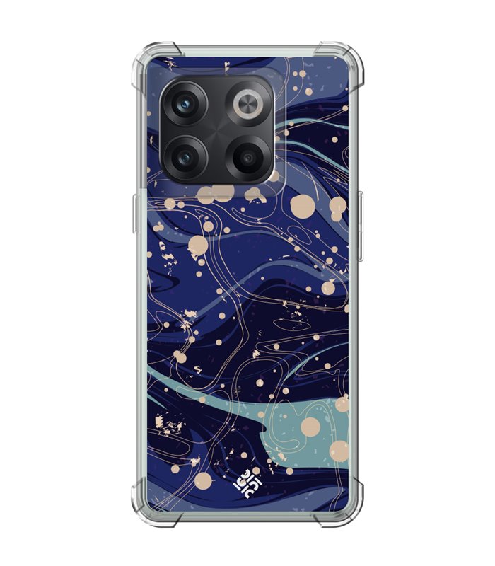 Funda Antigolpe [ OnePlus 10T ] Dibujo Tendencias [ Pintura de Arte Abstracto Azul ] Esquina Reforzada Silicona 1.5mm