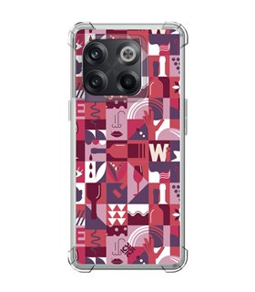 Funda Antigolpe [ OnePlus 10T ] Dibujo Auténtico [ Collage Vino ] Esquina Reforzada Silicona 1.5mm Transparente