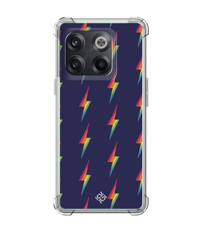 Funda Antigolpe [ OnePlus 10T ] Dibujo Auténtico [ Rayos de Colores ] Esquina Reforzada Silicona 1.5mm Transparente