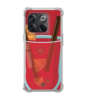 Funda Antigolpe [ OnePlus 10T ] Dibujo Auténtico [ Vino Caliente ] Esquina Reforzada Silicona 1.5mm Transparente