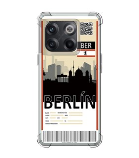 Funda Antigolpe [ OnePlus 10T ] Billete de Avión [ Berlín ] Esquina Reforzada Silicona 1.5mm Transparente