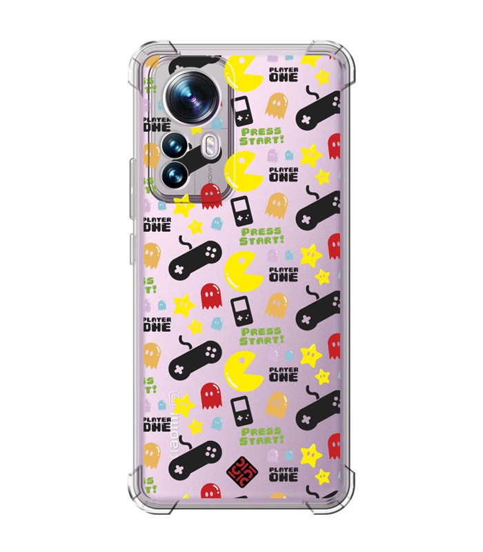 Funda Antigolpe [ Xiaomi 12T - 12T Pro ] Dibujo Auténtico [ Comecocos ] Esquina Reforzada Silicona 1.5mm Transparente