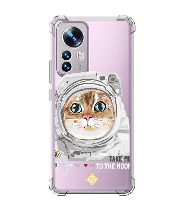 Funda Antigolpe [ Xiaomi 12T - 12T Pro ] Dibujo Mascotas [ Gato Astronauta - Take Me To The Moon ] Esquina Reforzada 1.5mm
