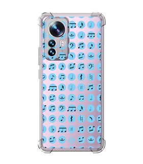 Funda Antigolpe [ Xiaomi 12T - 12T Pro ] Diseño Música [ Notas Musicales ] Esquina Reforzada Silicona 1.5mm Transparente