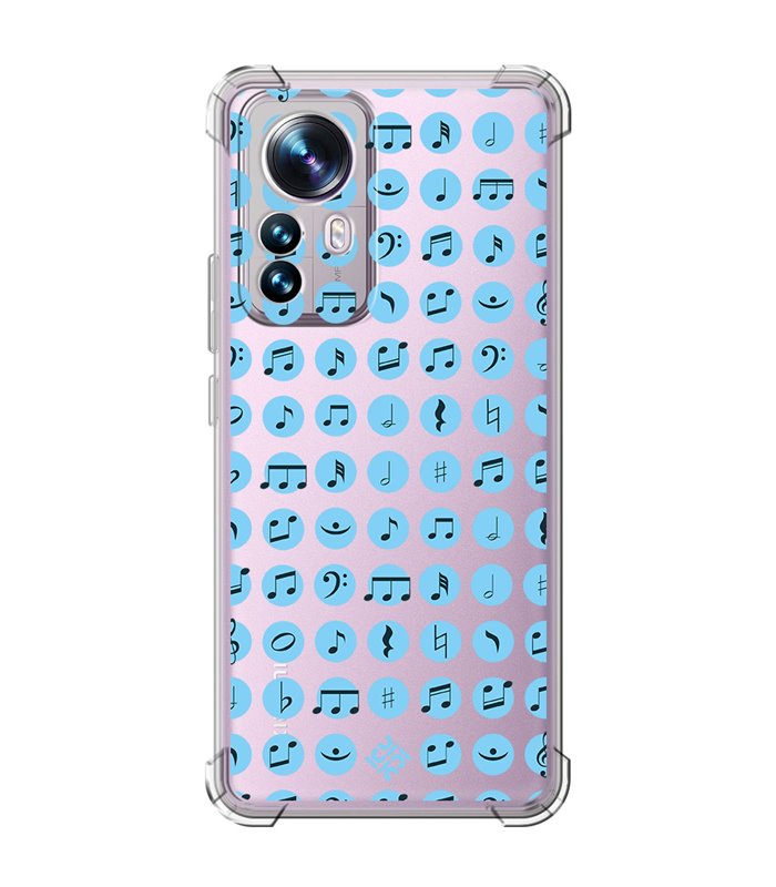 Funda Antigolpe [ Xiaomi 12T - 12T Pro ] Diseño Música [ Notas Musicales ] Esquina Reforzada Silicona 1.5mm Transparente