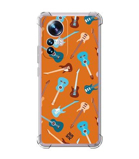 Funda Antigolpe [ Xiaomi 12T - 12T Pro ] Diseño Música [ Tipos de Guitarra ] Esquina Reforzada Silicona 1.5mm Transparente