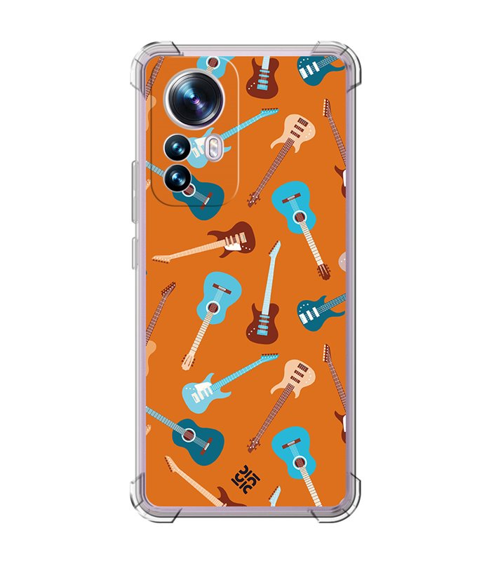 Funda Antigolpe [ Xiaomi 12T - 12T Pro ] Diseño Música [ Tipos de Guitarra ] Esquina Reforzada Silicona 1.5mm Transparente