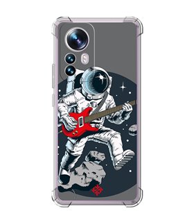 Funda Antigolpe [ Xiaomi 12T - 12T Pro ] Diseño Música [ Guitarrista Espacial ] Esquina Reforzada Silicona 1.5mm Transparente