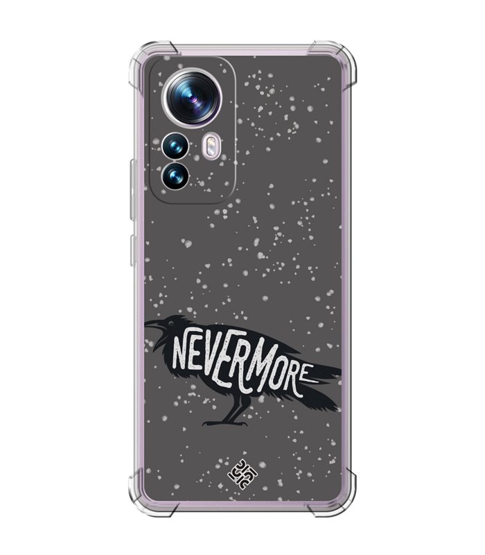 Funda Antigolpe [ Xiaomi 12T - 12T Pro ] Dibujo Auténtico [ Cuervo Never More ] Esquina Reforzada Silicona 1.5mm Transparente