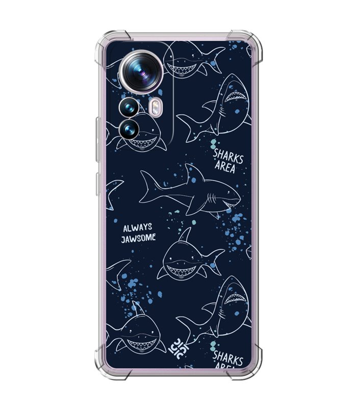 Funda Antigolpe [ Xiaomi 12T - 12T Pro ] Dibujo Auténtico [ Sharks Area ] Esquina Reforzada Silicona 1.5mm Transparente