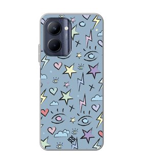 Funda para [ Realme C33 ] Dibujo Auténtico [ Tormenta de Ojos ] de Silicona Flexible para Smartphone