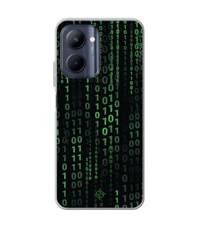 Funda para [ Realme C33 ] Cine Fantástico [ Números Binarios Matrix ] de Silicona Flexible para Smartphone