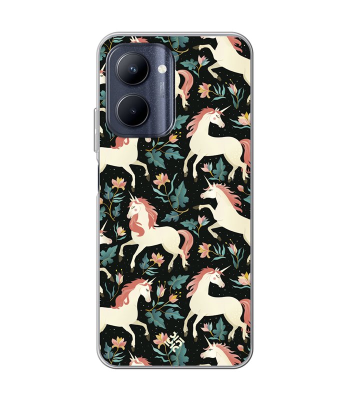 Funda para [ Realme C33 ] Dibujo Cute [ Fantasia de Unicornios ] de Silicona Flexible para Smartphone