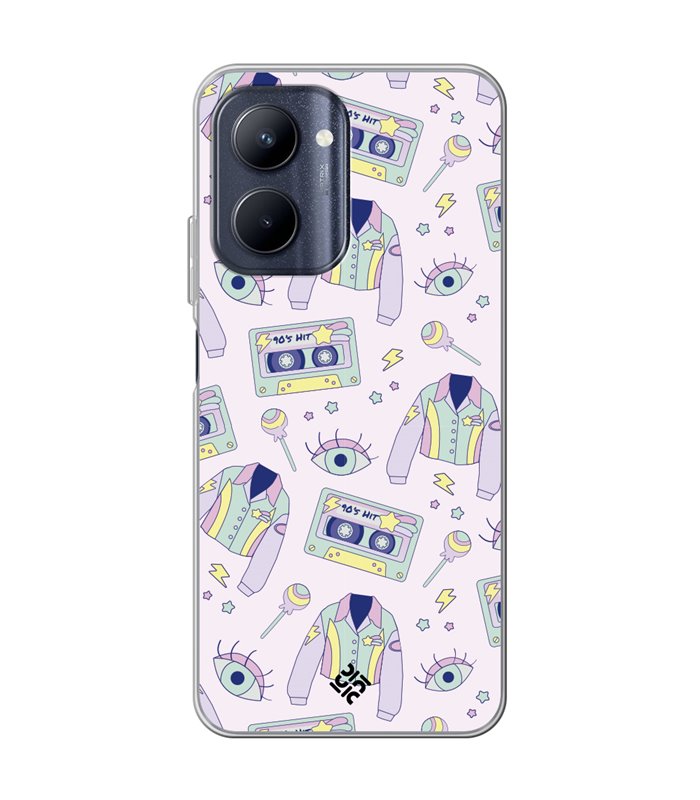 Funda para [ Realme C33 ] Dibujo Cute [ Chaqueta Retro de Color Pastel Años 90 ] de Silicona Flexible para Smartphone