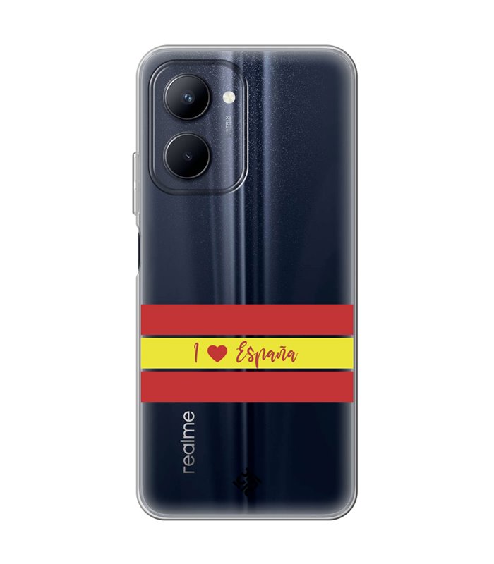 Funda para [ Realme C33 ] Dibujo Auténtico [ I Love España ] de Silicona Flexible para Smartphone