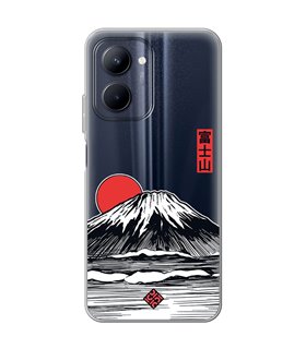 Funda para [ Realme C33 ] Dibujo Japones [ Monte Fuji ] de Silicona Flexible para Smartphone