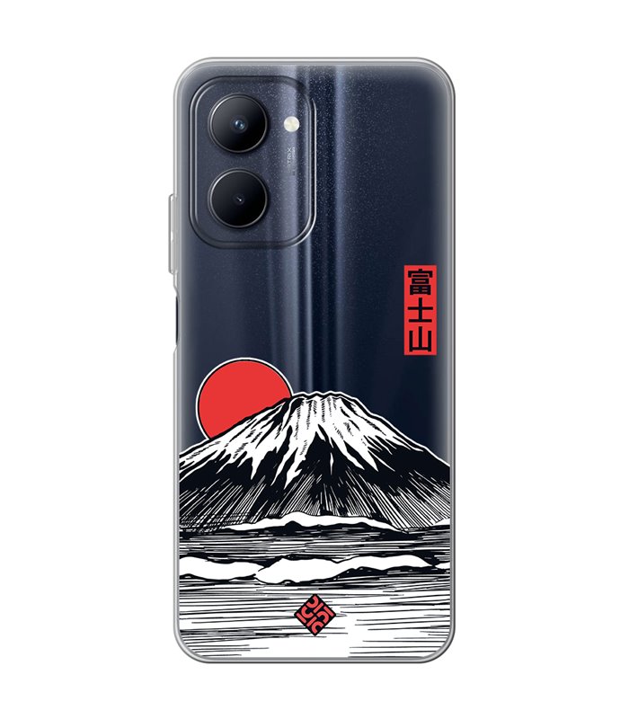 Funda para [ Realme C33 ] Dibujo Japones [ Monte Fuji ] de Silicona Flexible para Smartphone
