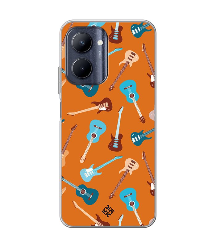 Funda para [ Realme C33 ] Diseño Música [ Tipos de Guitarra ] de Silicona Flexible para Smartphone