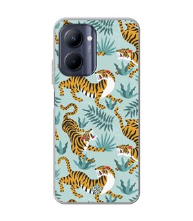 Funda para [ Realme C33 ] Dibujo Tendencias [ Estampado de Tigres ] de Silicona Flexible para Smartphone