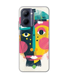 Funda para [ Realme C33 ] Dibujo Auténtico [ Ilustración de Arte de Pared Abstracción de Retrato Facial ] de Silicona Flexible