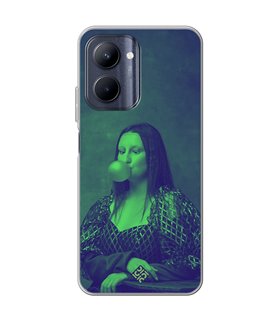 Funda para [ Realme C33 ] Dibujo Auténtico [ Mona Lisa Moderna ] de Silicona Flexible para Smartphone